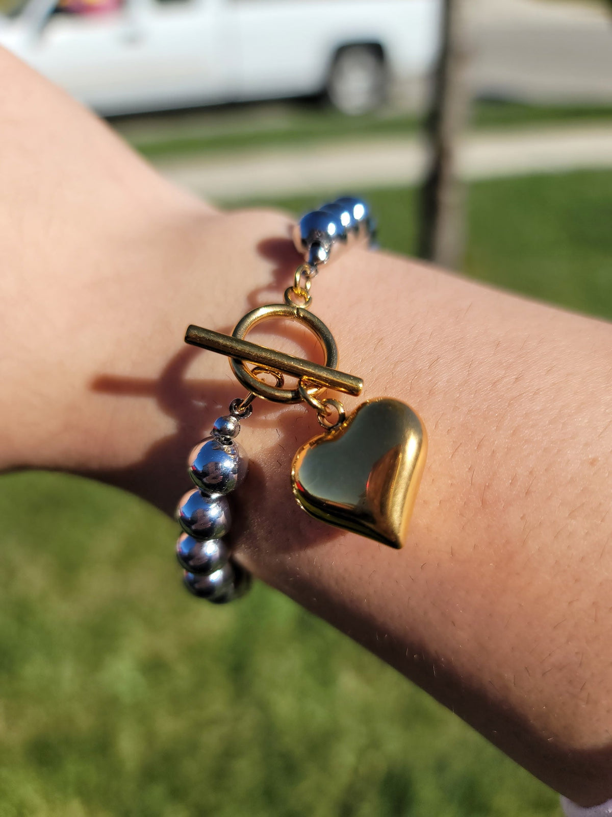 Monroe Waterproof Two-Tone Heart Bracelet