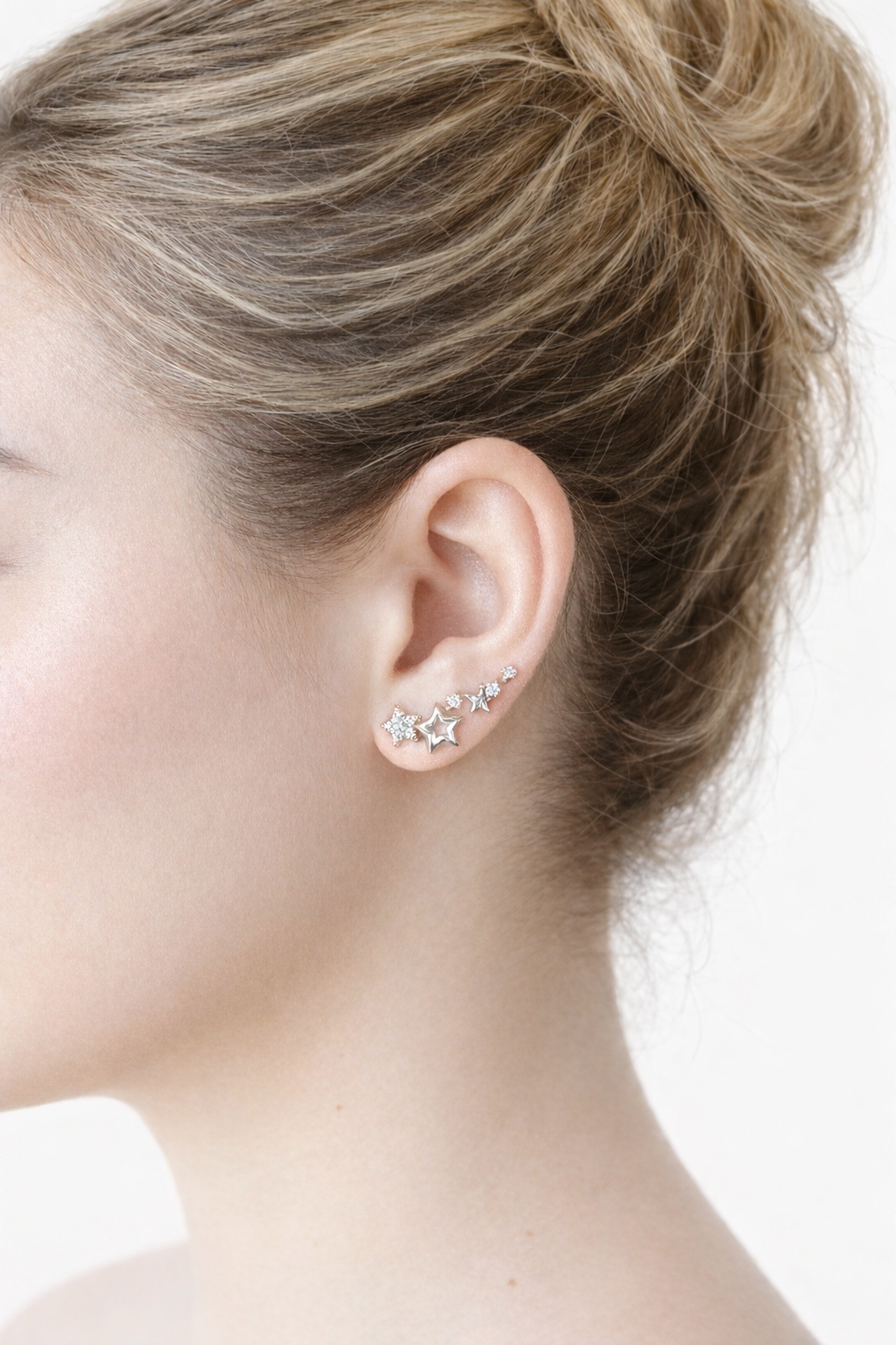 Stella Star Climber Earrings- Silver
