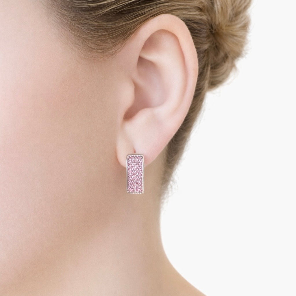 Vivienne Pave Hoops- Pink