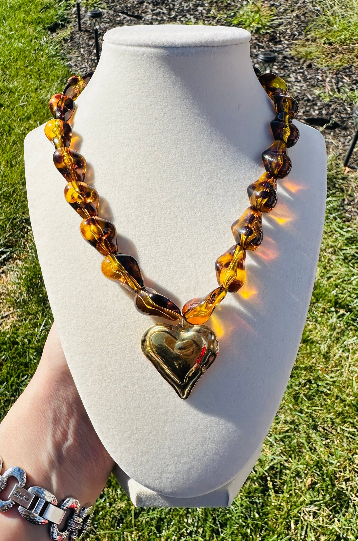 Leopard Luxe Heart Statement Necklace PREORDER