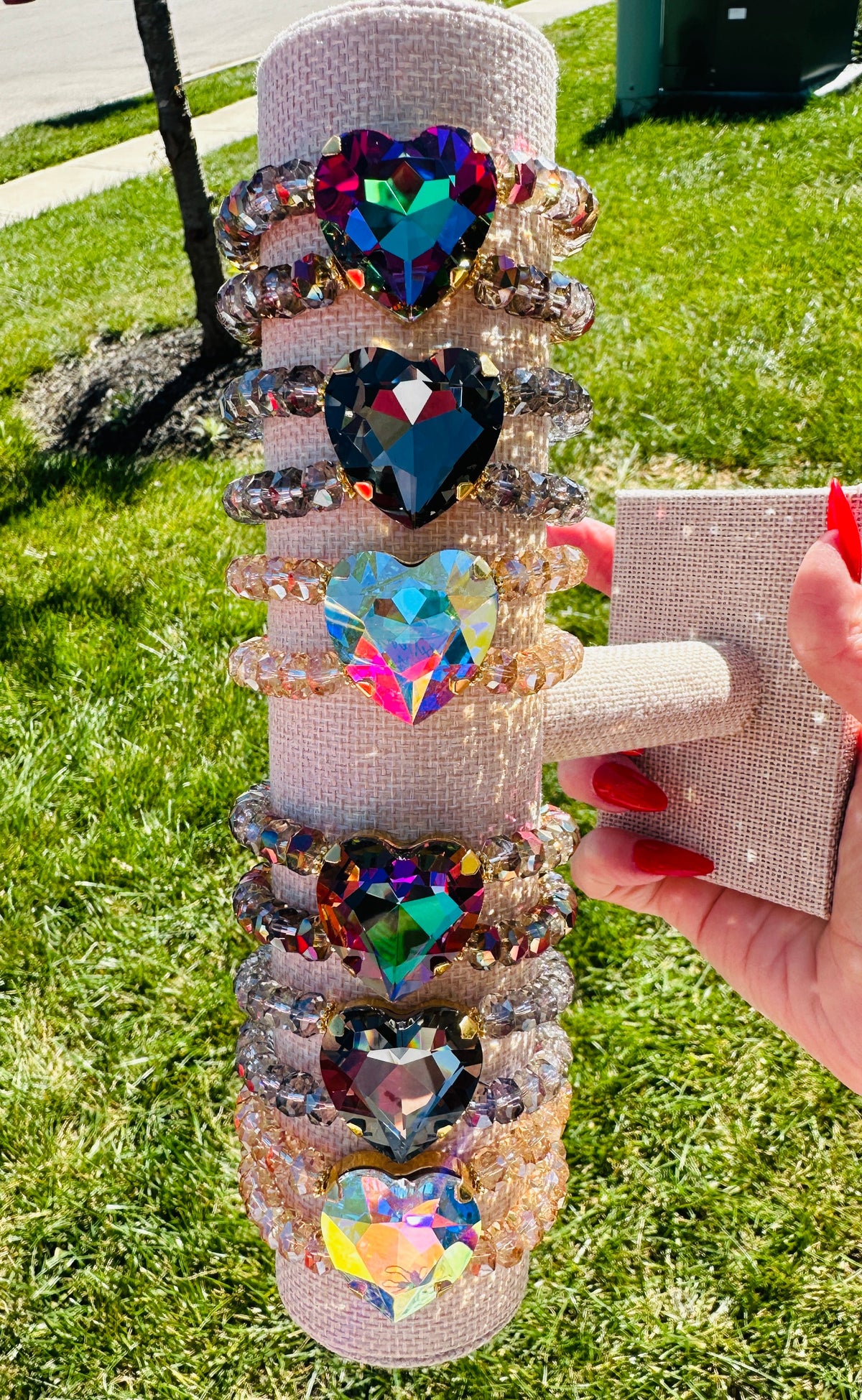 Luxe Crystal Heart Adjustable Bracelet