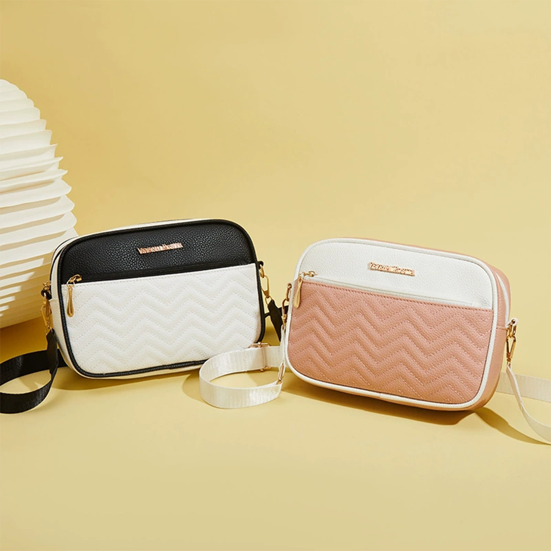 Fashion Double-Layer Small Square Crossbody Bag ZK3278: Black / One Size