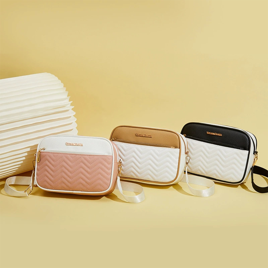 Fashion Double-Layer Small Square Crossbody Bag ZK3278: Pink / One Size