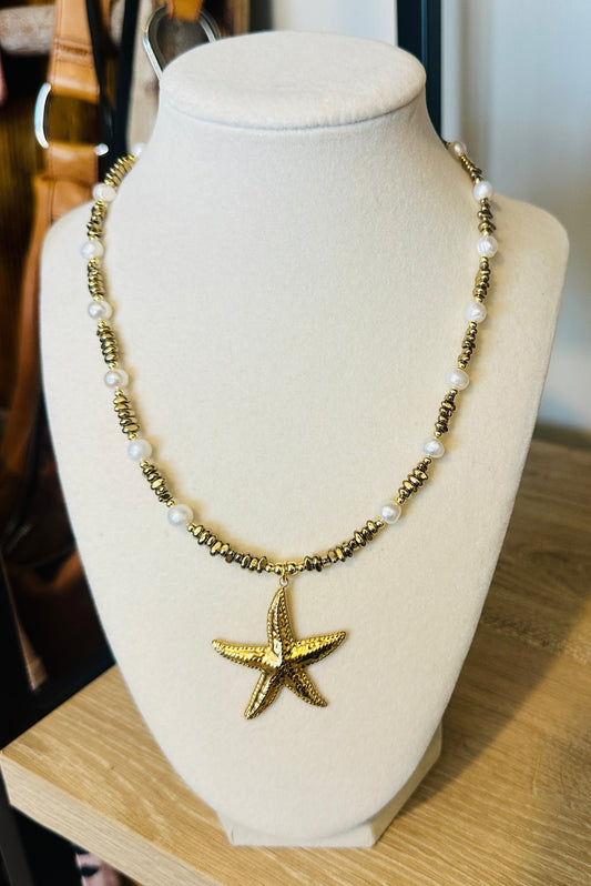 Golden Tide Starfish Necklace