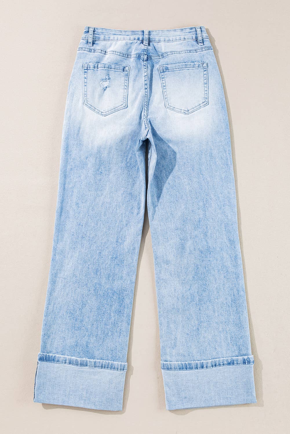 Spring 2026 Light Wash Distressed Flare Jeans: Beau Blue / 16