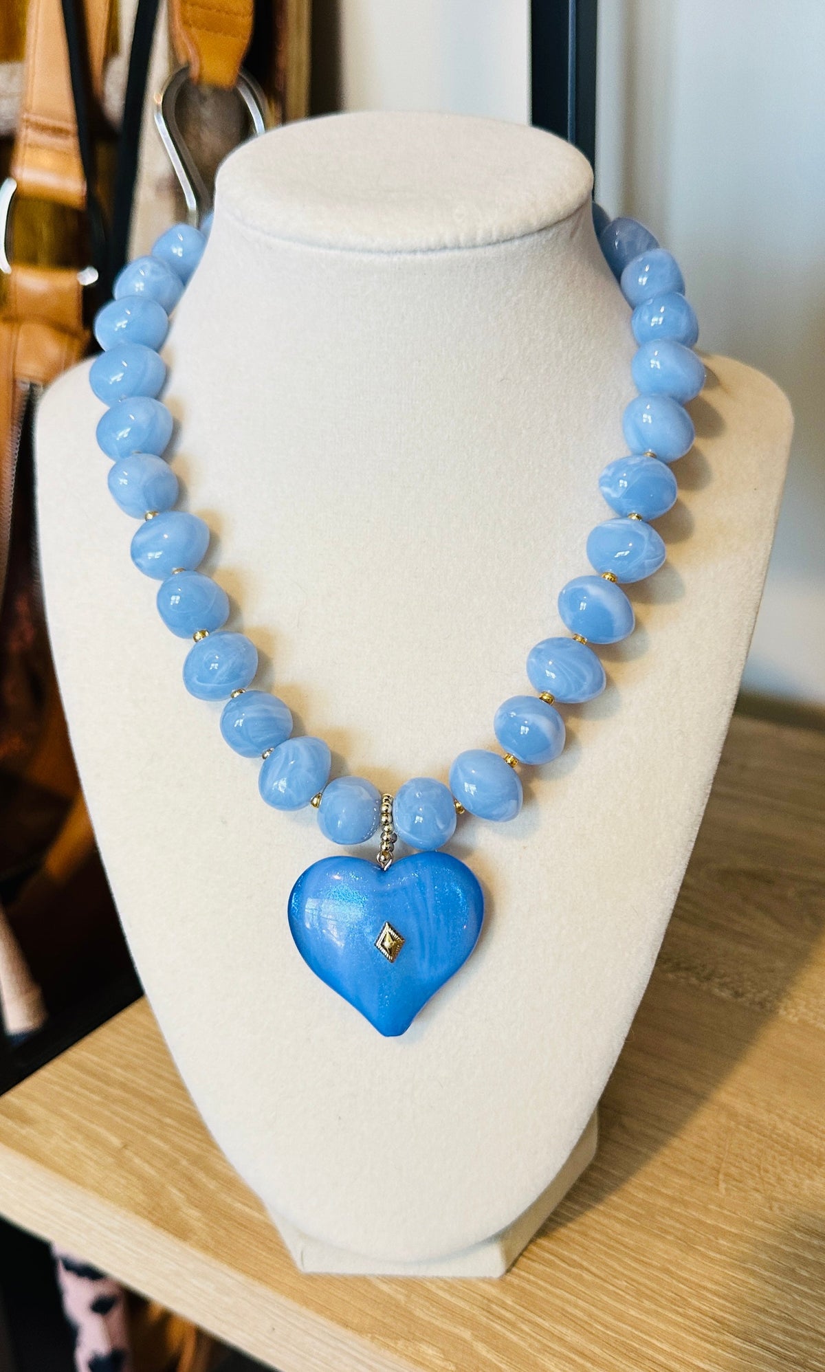 Bluebell Heart Beaded Necklace
