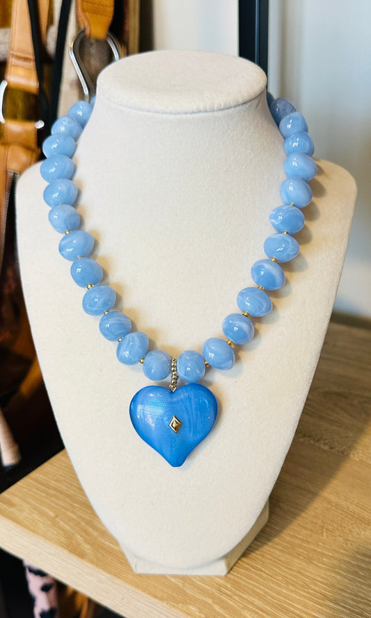 Bluebell Heart Beaded Necklace