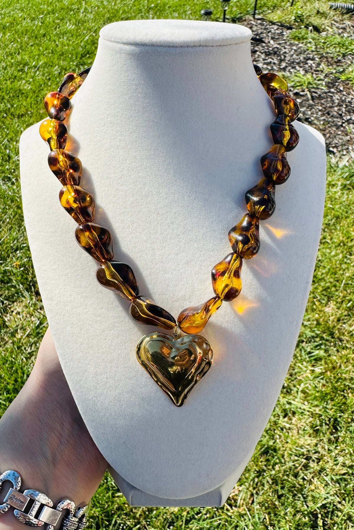 Leopard Luxe Heart Statement Necklace PREORDER