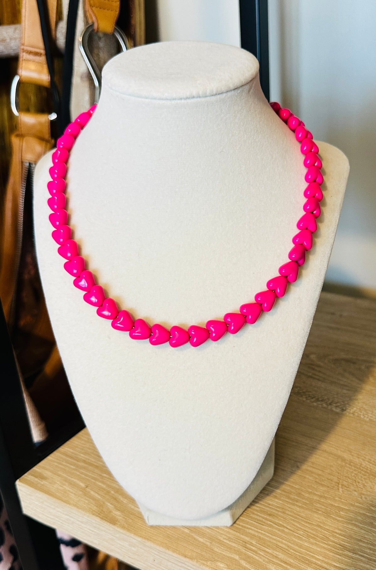 Pink Crush Heart Beaded Necklace