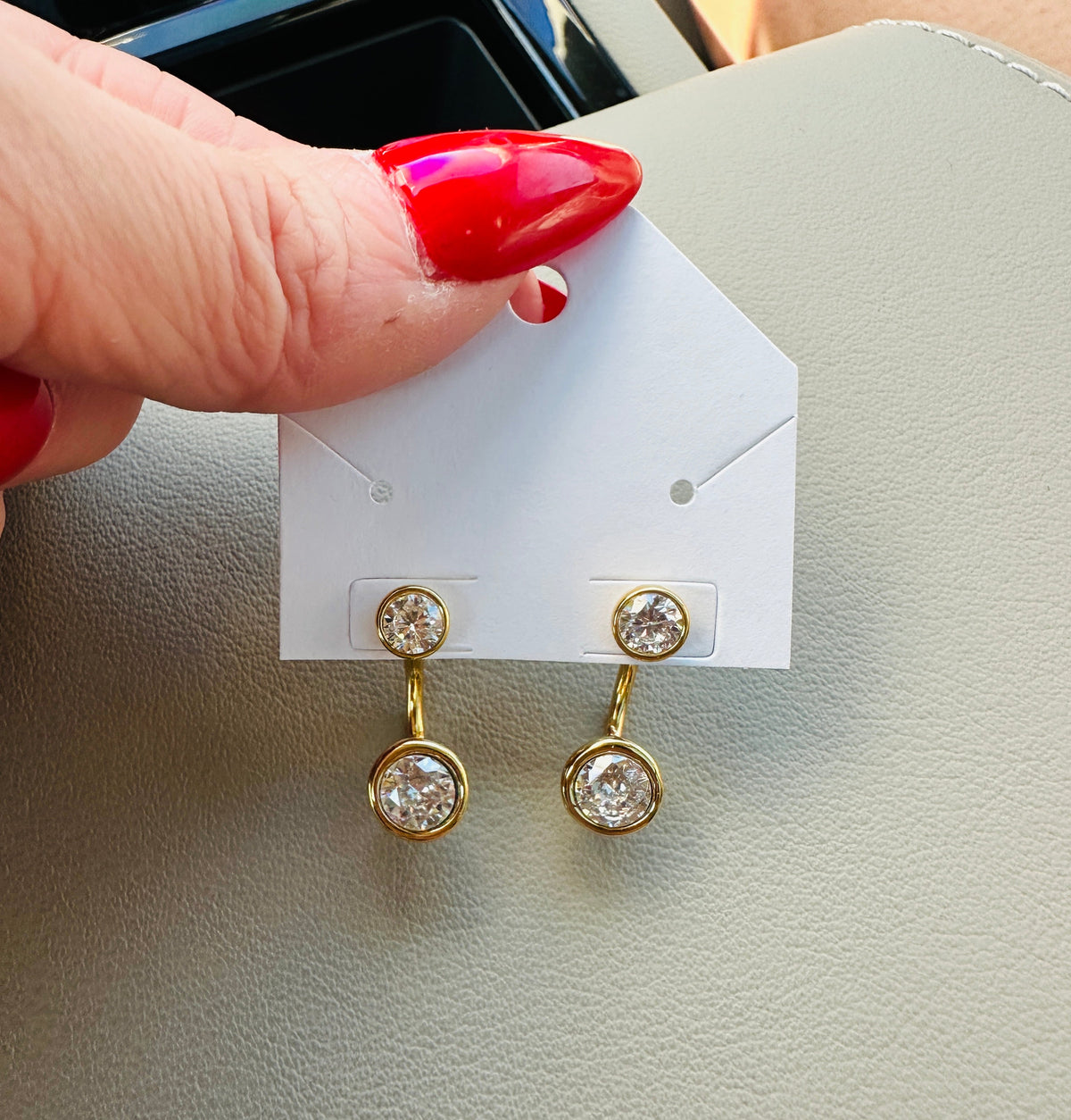 Celeste Waterproof Crystal Ear Jacket Earrings-Gold