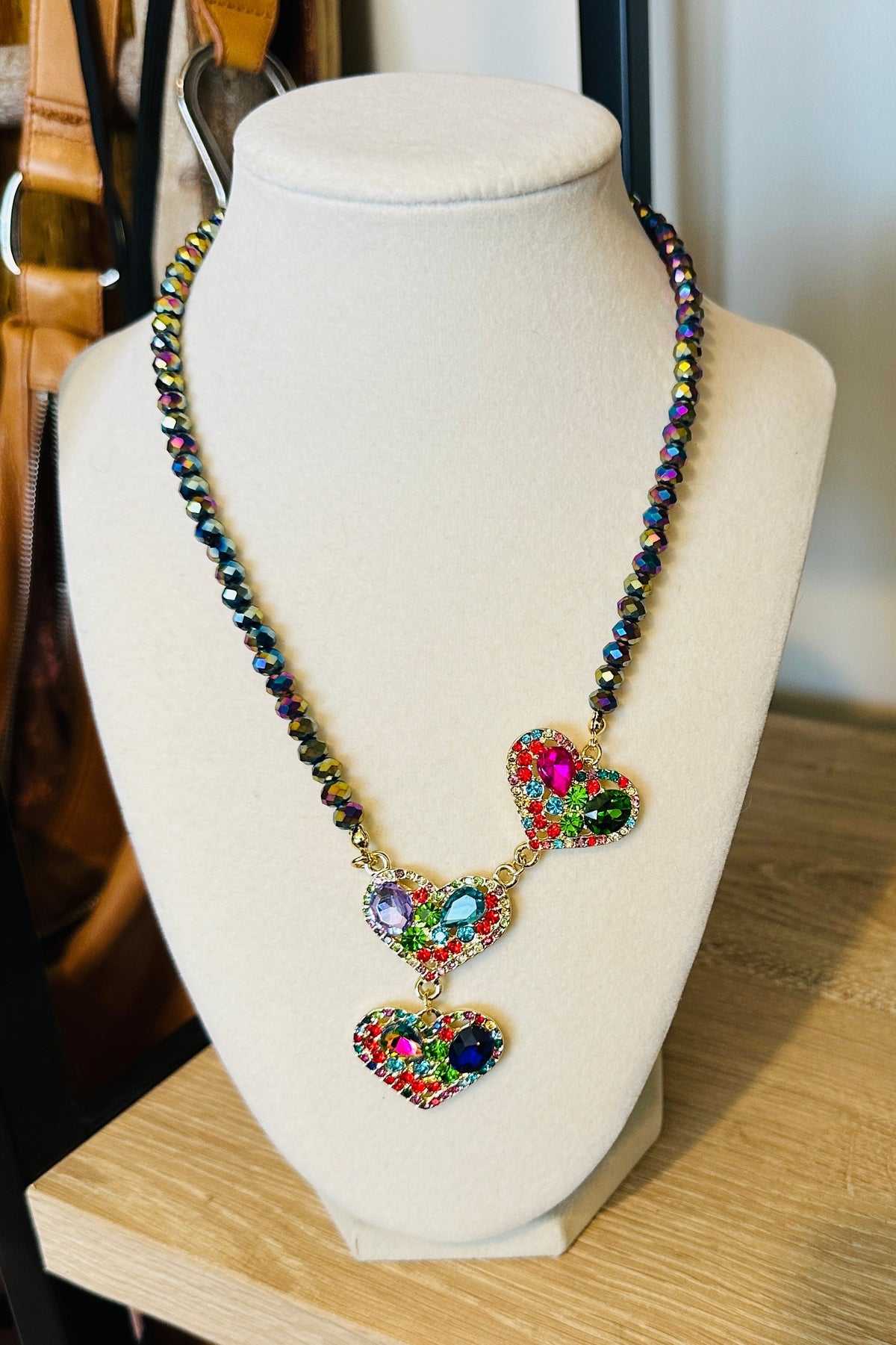 Candy Hearts Triple Heart Necklace