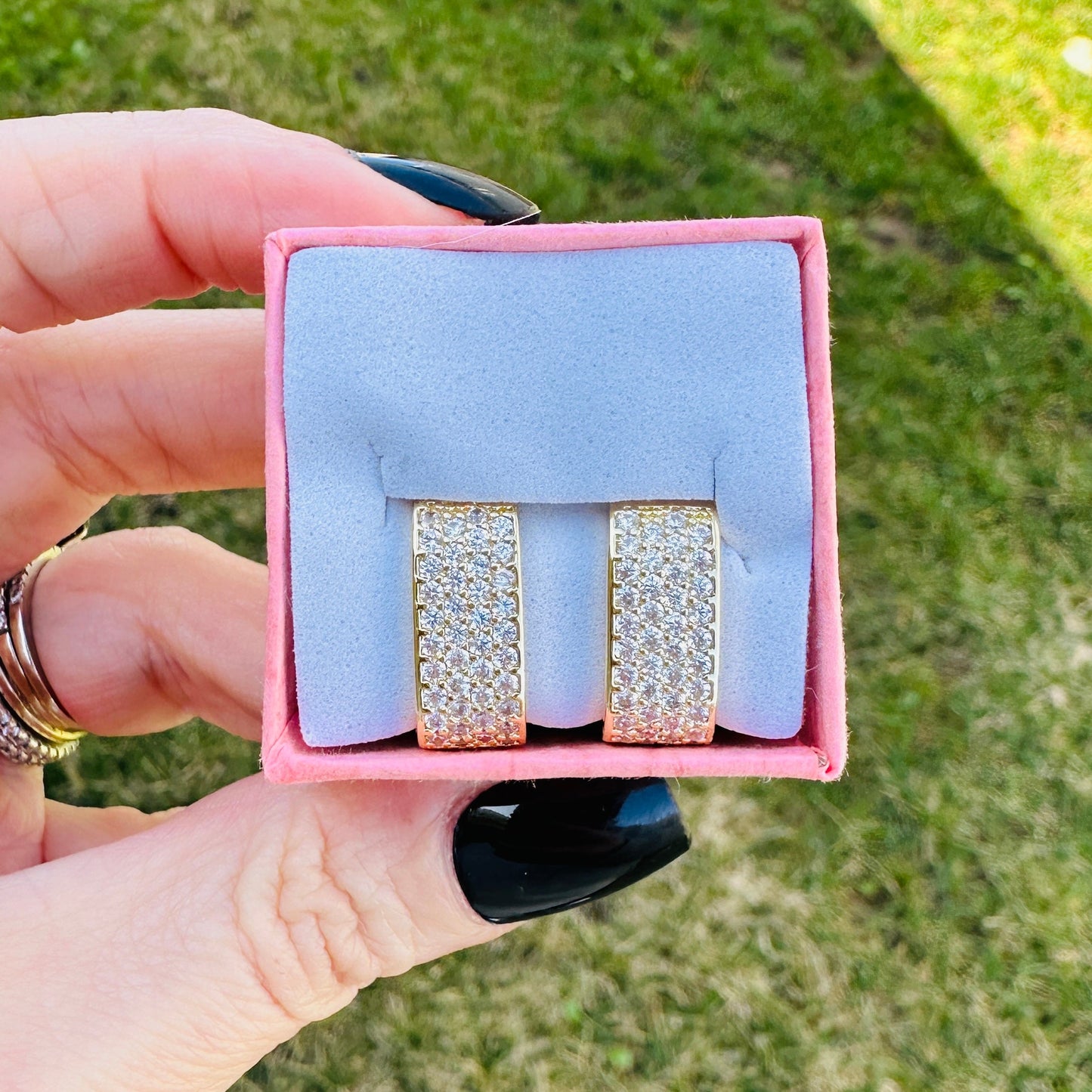 Vivienne Pave Hoops- Gold