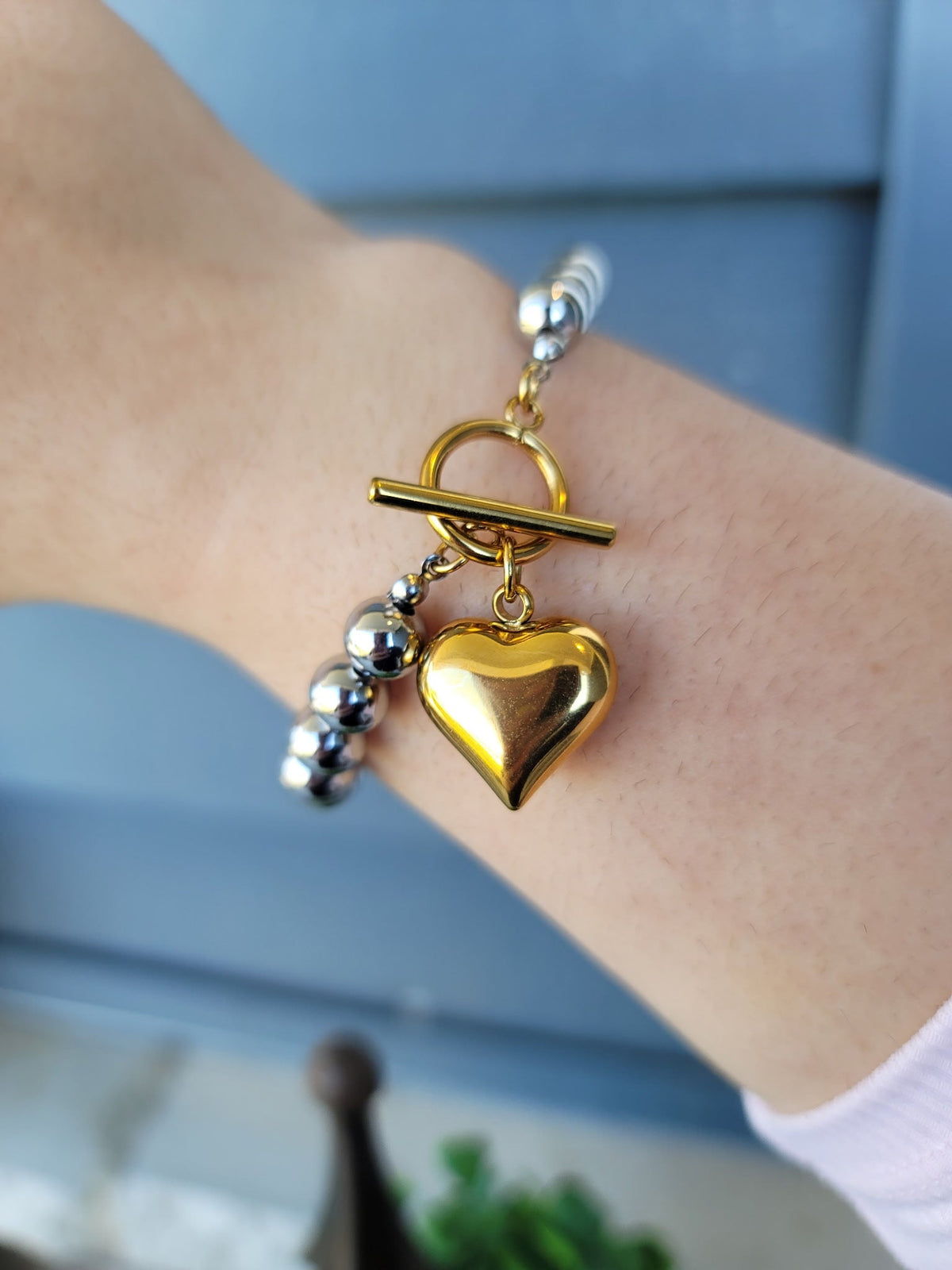 Monroe Waterproof Two-Tone Heart Bracelet
