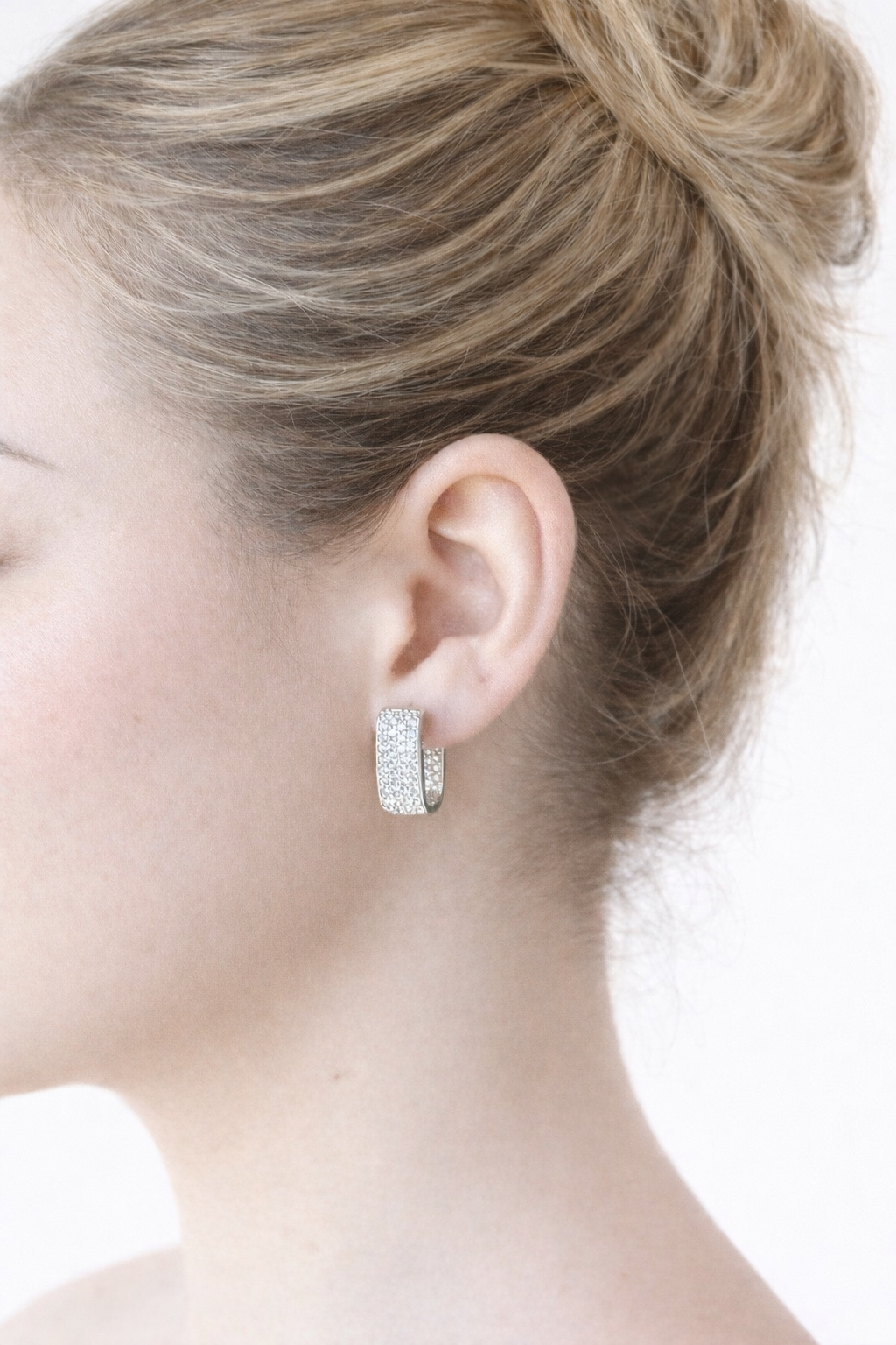 Vivienne Pave Hoops- Silver