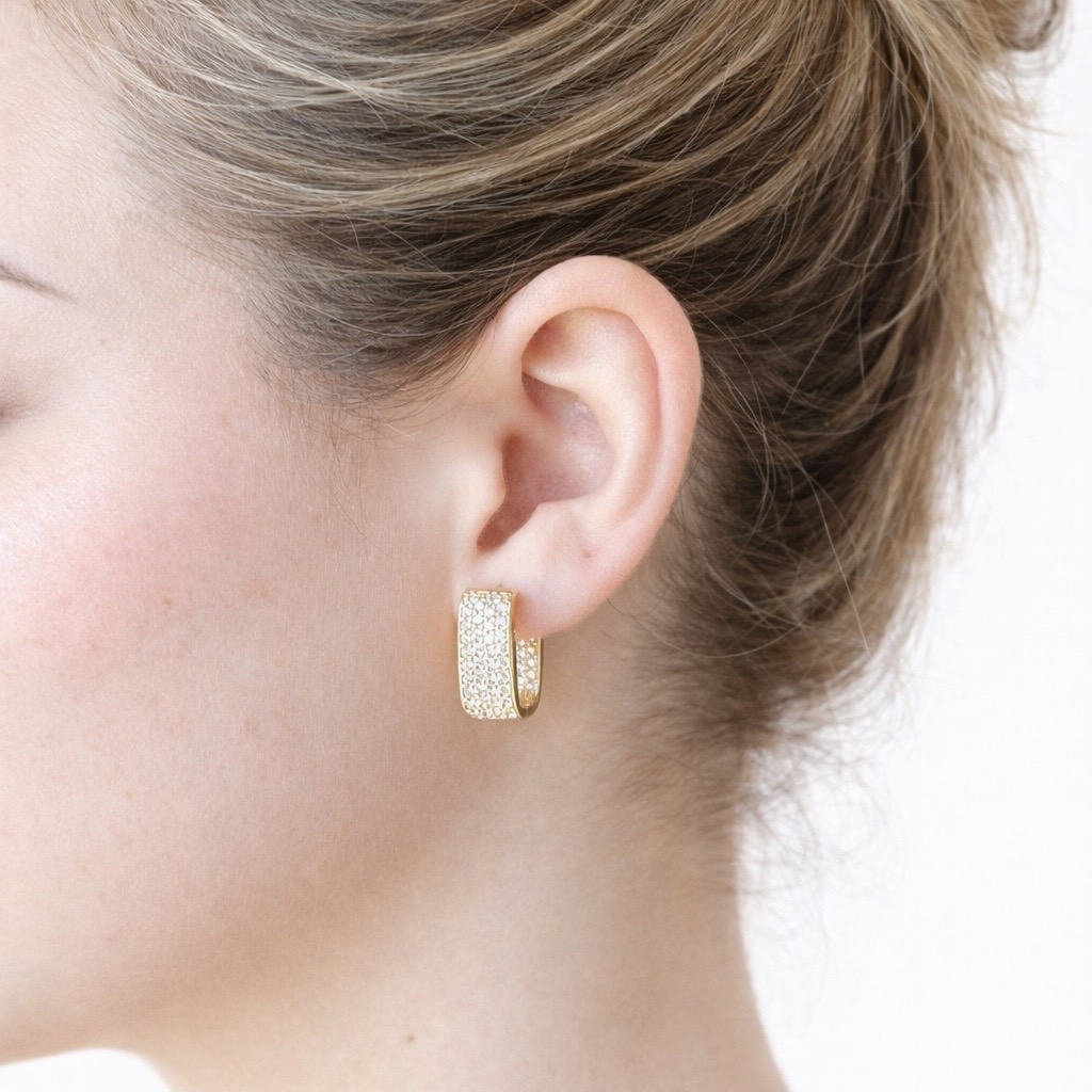 Vivienne Pave Hoops- Gold