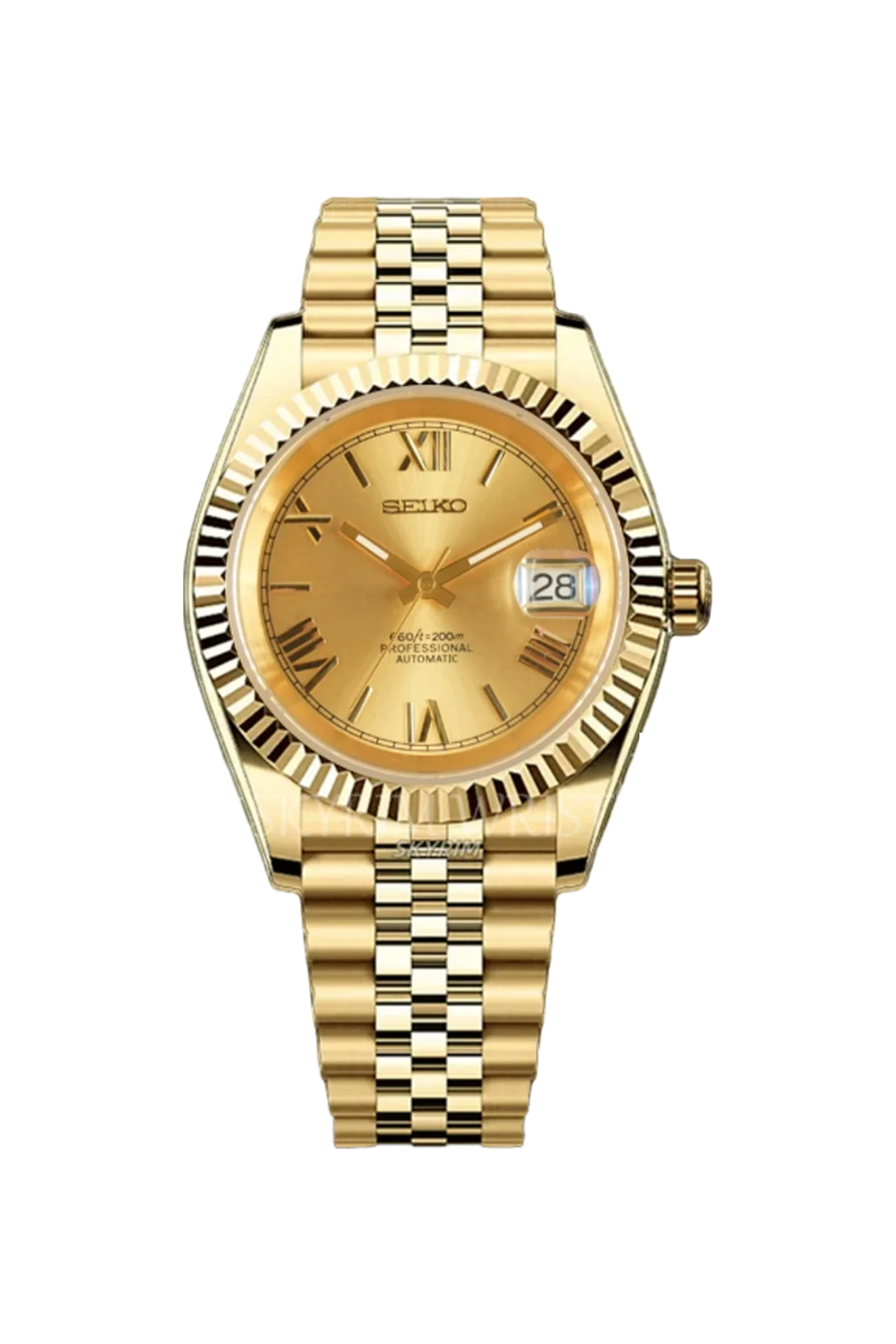 Mod Datejust Gold Roman