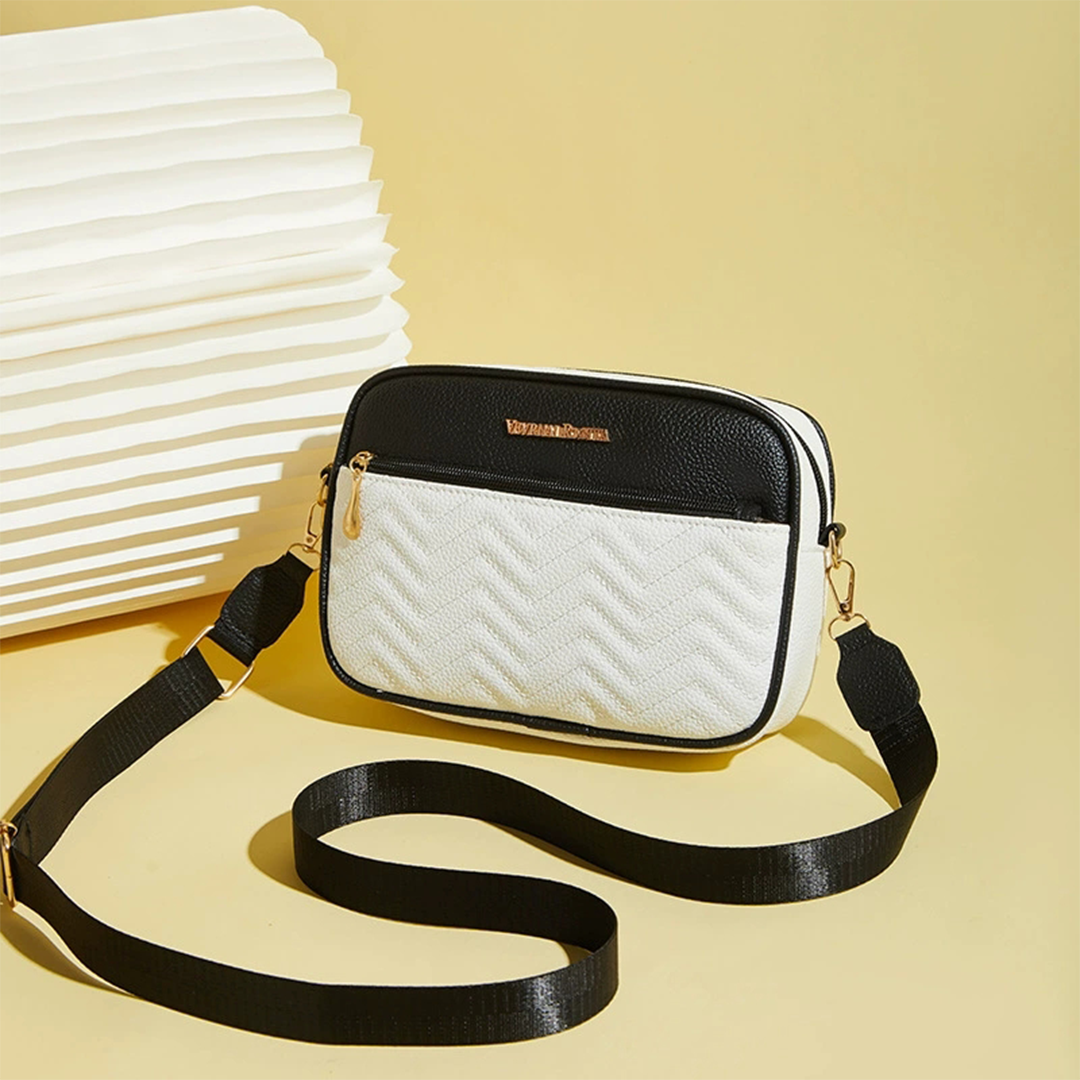 Fashion Double-Layer Small Square Crossbody Bag ZK3278: Black / One Size