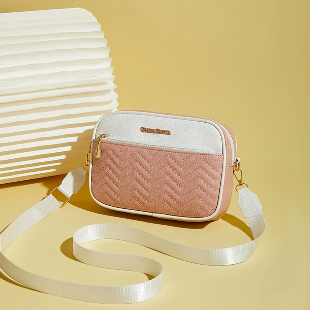 Fashion Double-Layer Small Square Crossbody Bag ZK3278: Pink / One Size