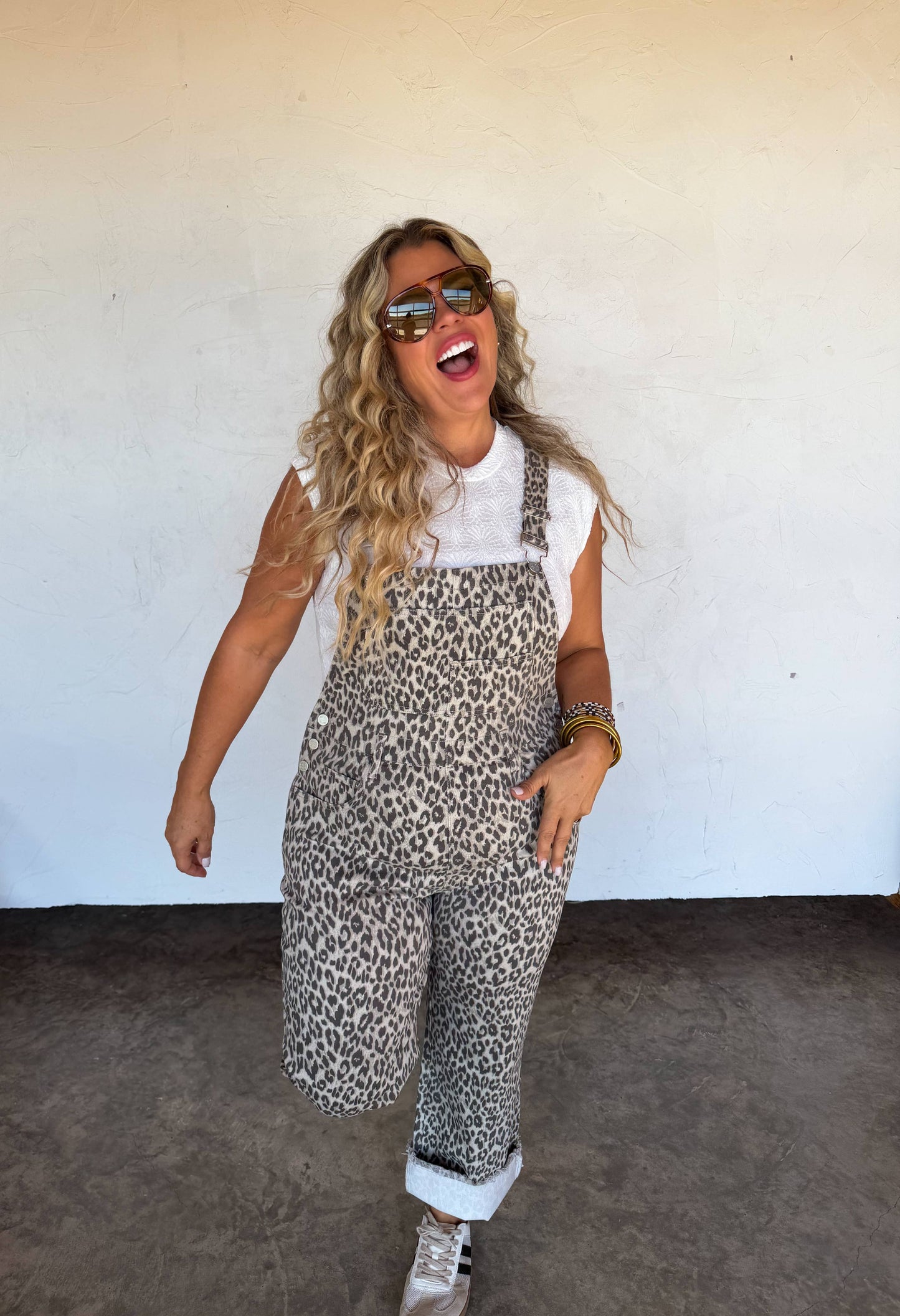 DAHLIA OVERALLS: L/XL / CHEETAH