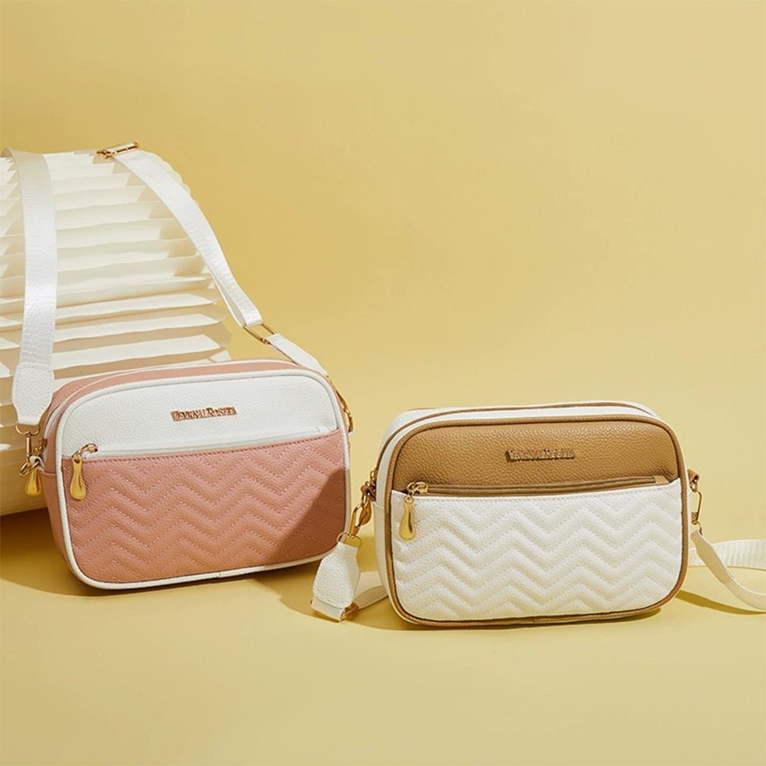 Fashion Double-Layer Small Square Crossbody Bag ZK3278: Pink / One Size