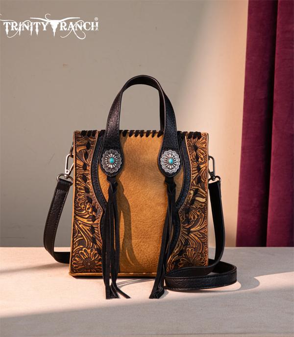 Trinity Ranch Tooled Mini Tote Crossbody