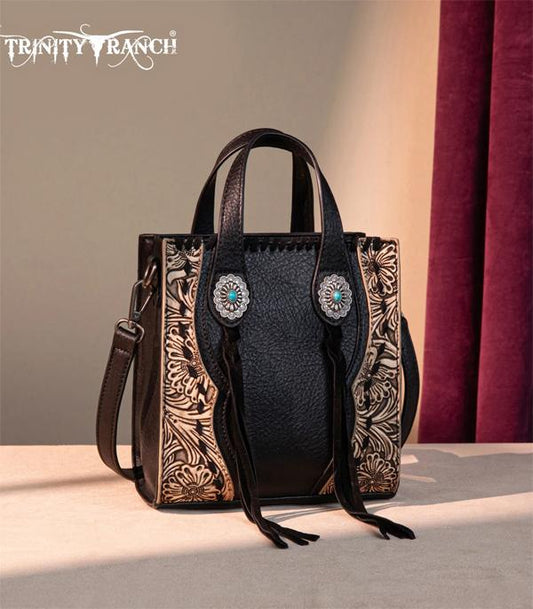 Trinity Ranch Tooled Mini Tote Crossbody
