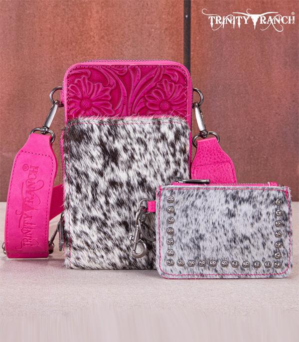 Trinity Ranch Cowhide Tooled Crossbody