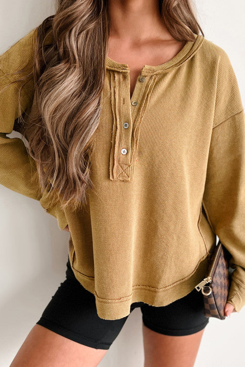 Half Button Oversized Sweater