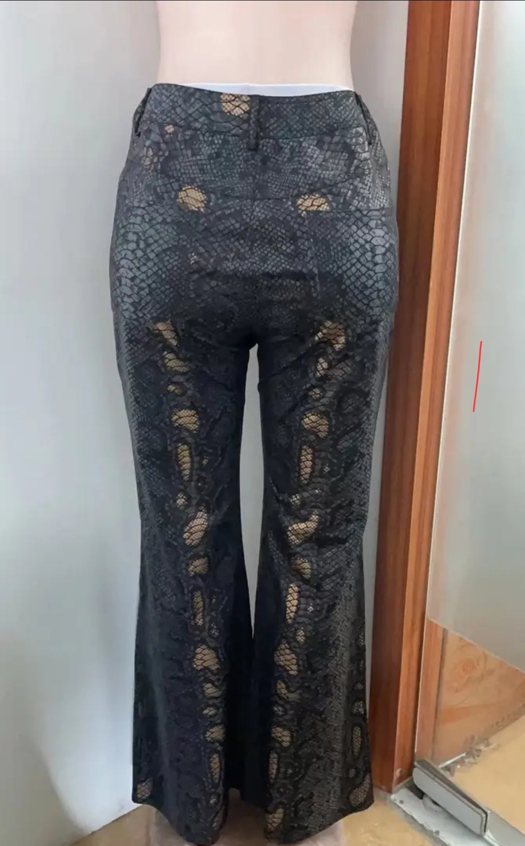 Snake texture tight bell pants