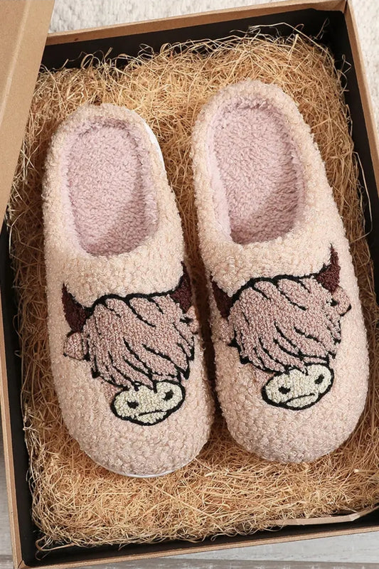 Western Bull plush slippers