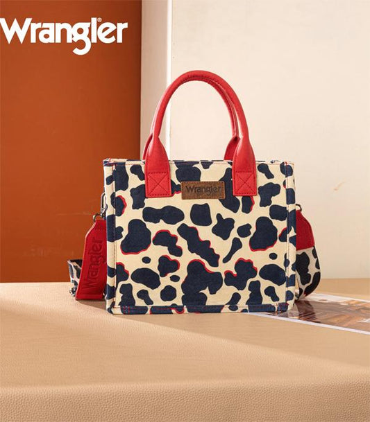Wrangler Cow Print Tote Crossbody Bag